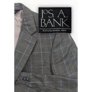 Jos. A. Bank‎ Blazer Sport Coat Sport Jacket 100% Wool 40R 42" Chest Glenn Check